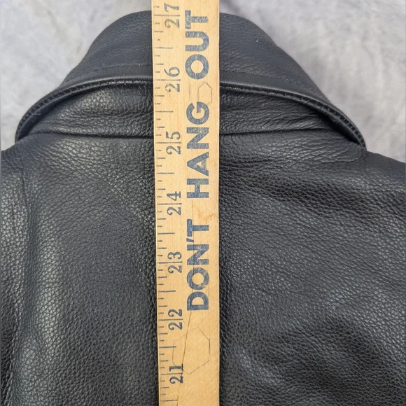 Alpha Industries Size XL Leather Flight Jacket Black Multiple Pockets